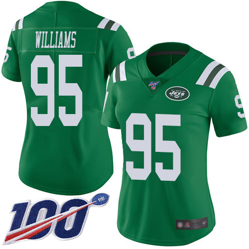 New York Jets Limited Green Women Quinnen Williams Jersey NFL Football 95 100th Season Rush Vapor Untouchable